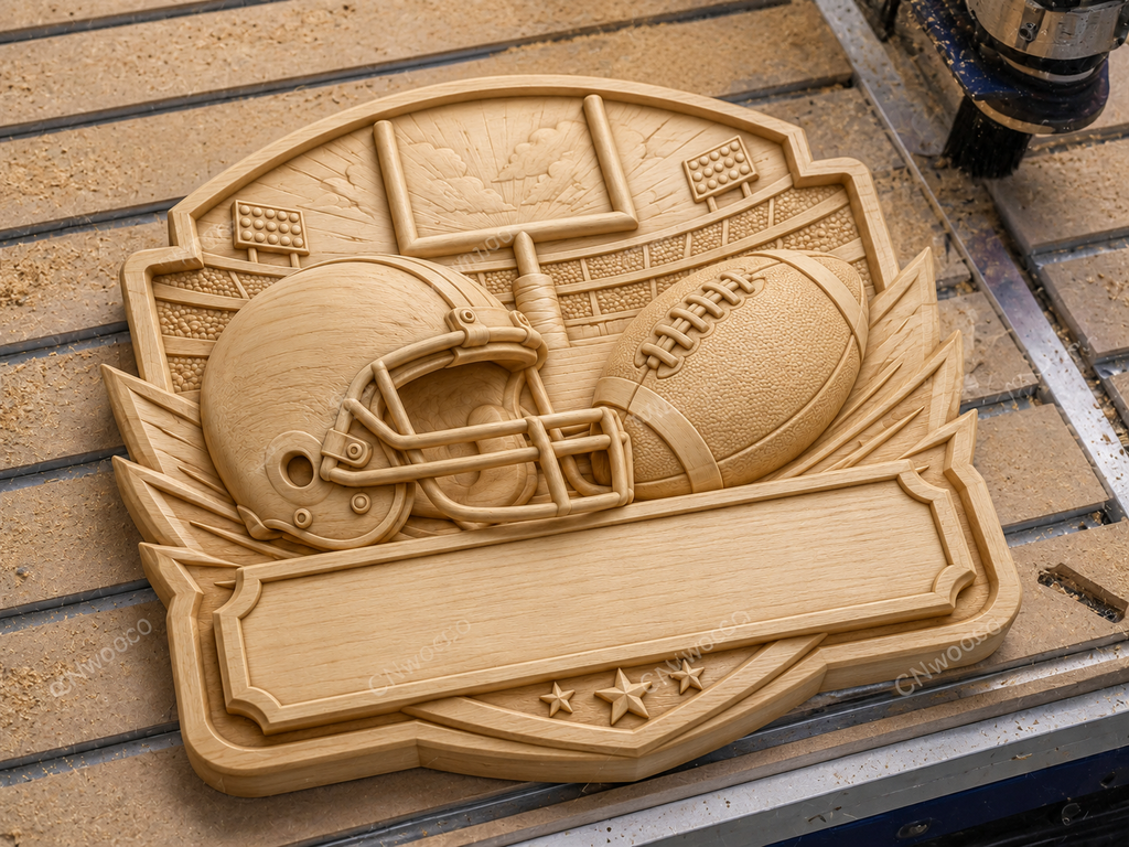 CNC & impression 3D relief football américain à personnaliser, casque ballon sport, STL très haute qualité