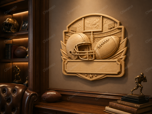 CNC & impression 3D relief football américain à personnaliser, casque ballon sport, STL très haute qualité