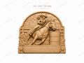 CNC & impression 3D relief cowgirl barrel racing à personnaliser, cheval western, STL très haute qualité