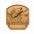 CNC & impression 3D relief bass fishing tournament à personnaliser, trophée pêche, plaque victoire, STL très haute qualité
