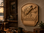 CNC & impression 3D relief bass fishing tournament à personnaliser, trophée pêche, plaque victoire, STL très haute qualité