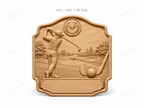 CNC & impression 3D relief golf à personnaliser, trophée golfeur, plaque victoire, STL très haute qualité