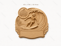 CNC & impression 3D relief surf compétition à personnaliser, trophée surfer plage, STL très haute qualité