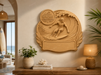 CNC & impression 3D relief surf compétition à personnaliser, trophée surfer plage, STL très haute qualité