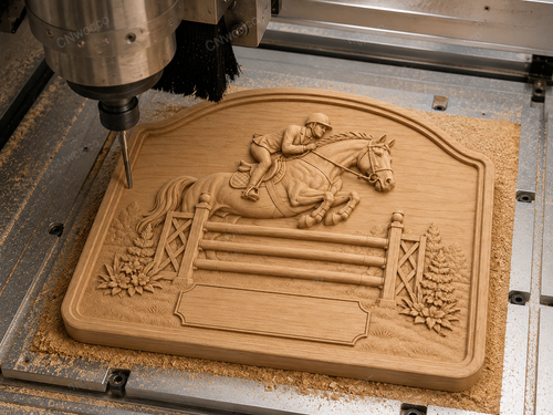 Relief équestre saut d’obstacle à personnaliser, CNC & impression 3D, fichier STL de très haute qualité