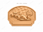 CNC & impression 3D trophée voiture de course à personnaliser, relief racing podium numéro 1, fichier STL très haute qualité