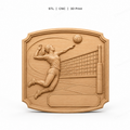 CNC & impression 3D relief volleyball joueuse à personnaliser, trophée sport plaque murale bois, fichier STL très haute qualité