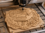 CNC & impression 3D relief piano floral avec notes de musique, décoration murale sculpture bois STL très haute qualité