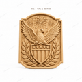 CNC & impression 3D relief aigle américain, blason USA, étoiles et feux d’artifice, sculpture bois fichier STL haute qualité