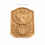 CNC & impression 3D relief aigle américain, blason USA, étoiles et feux d’artifice, sculpture bois fichier STL haute qualité