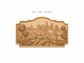 CNC & impression 3D relief Hollywood Los Angeles, skyline, observatoire Griffith, palmiers, fichier STL haute qualité