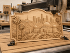 CNC & impression 3D relief Hollywood Los Angeles, skyline, observatoire Griffith, palmiers, fichier STL haute qualité