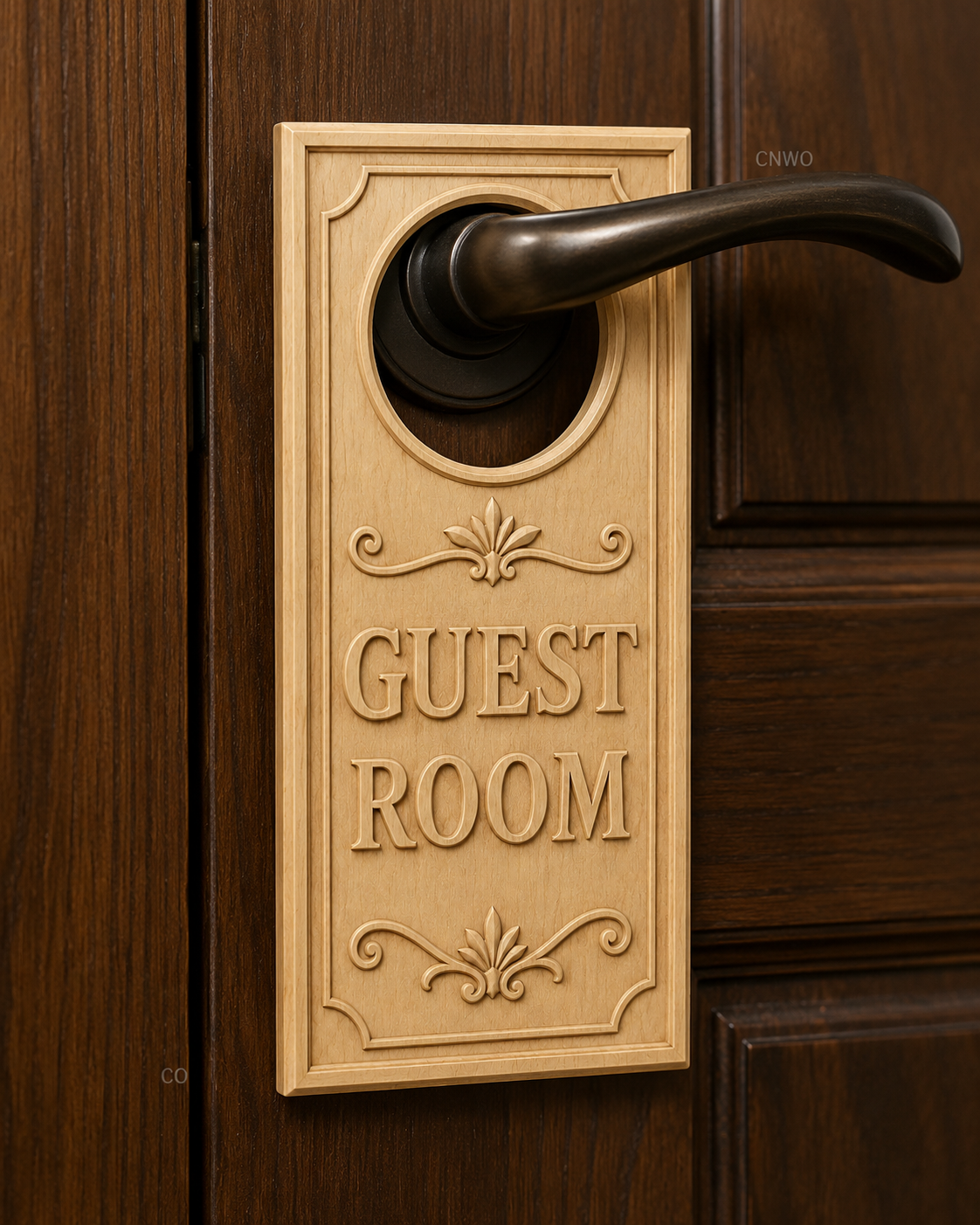 Fichier CNC & impression 3D plaque porte 'Guest Room', décoration chambre, STL très haute qualité
