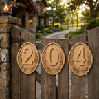 Fichier CNC pack chiffres 0 à 9, numéros de maison en bois, plaques adresse montagne, STL très haute qualité