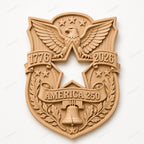Fichier CNC & impression 3D America 250 – bas-relief aigle USA 1776-2026, Liberty Bell, 4th of July STL bois