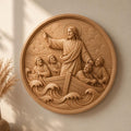 CNC & impression 3D relief Jésus calmant la tempête, scène biblique chrétienne, fichier STL très haute qualité