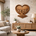 Fichier CNC cadeau fête des mères – cœur floral avec roses pour décoration murale maman STL