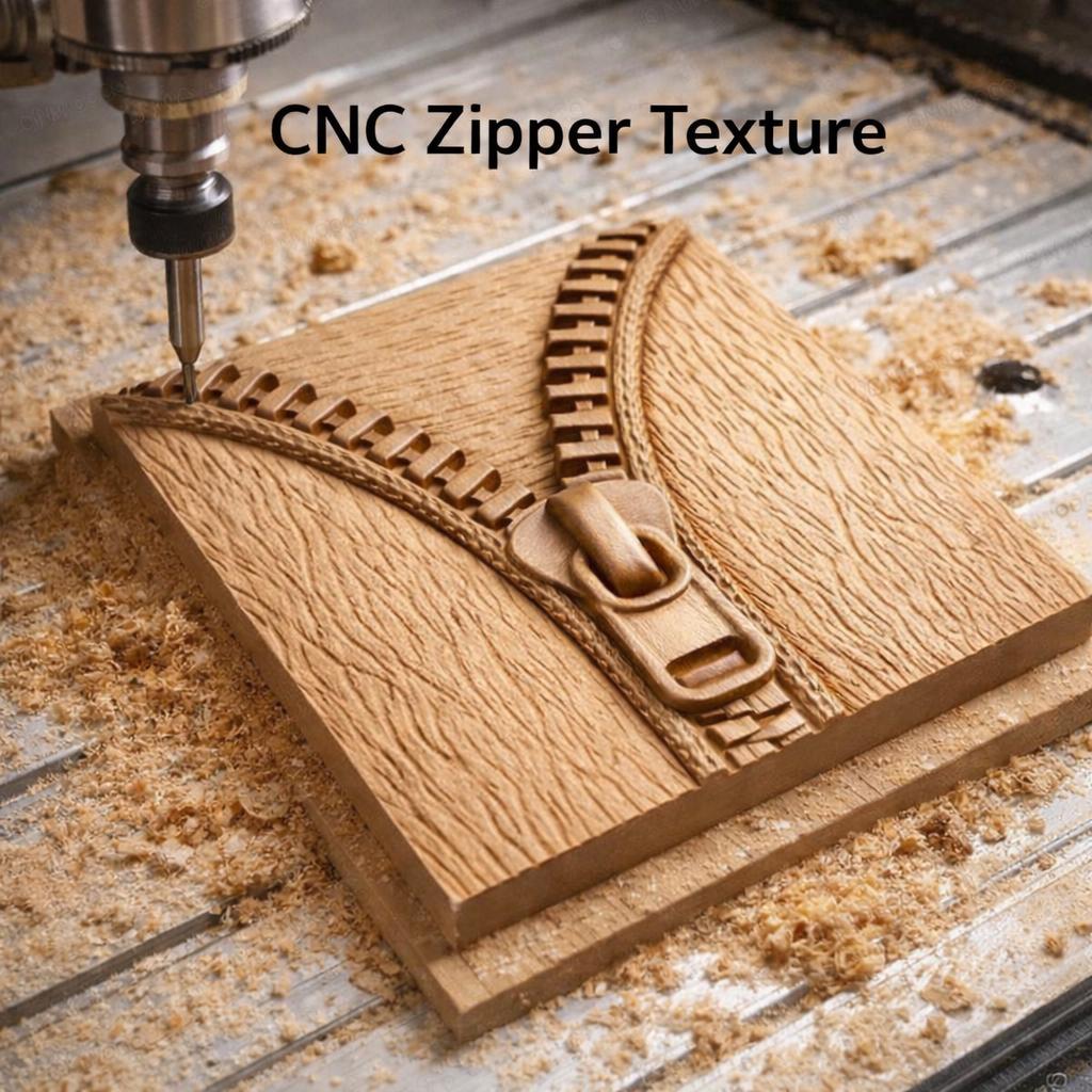 Fichier CNC panneau fermeture éclair bois, bas-relief texture zip décoratif, décoration murale originale, modèle gravure 3D STL