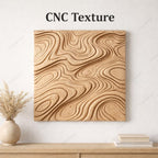 Fichier CNC panneau texture bois vague organique – bas-relief pour sculpture bois, décoration murale et meuble STL