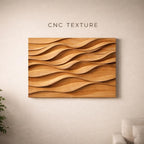 Fichier CNC panneau texture bois vague – bas-relief motif pour sculpture bois, design porte de meuble et décoration murale STL