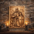 CNC-Datei Templerritter – mittelalterliches Basrelief für Holzskulpturen, Wanddekoration STL