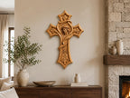 Fichier CNC & impression 3D – croix chrétienne en bas-relief 3D, modèle STL pour sculpture bois et décoration murale