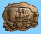 CNC & impression 3D bateau en bouteille avec coquillages, fichier STL très haute qualité
