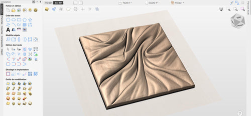 Fichier CNC panneau texture bois abstraite – bas-relief pour sculpture bois, design porte de meuble et décoration murale STL