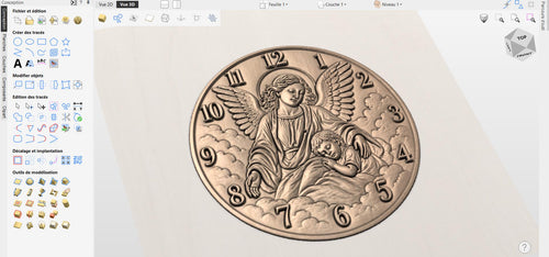 Fichier CNC horloge chrétienne – bas-relief religieux pour sculpture bois, décoration murale STL