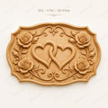 CNC & impression 3D relief cœurs entrelacés avec roses, fichier mariage amour pour gravure bois, STL de haute qualité