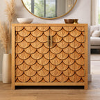 Fichier CNC panneau texture bois écaille (scallop) – bas-relief motif pour sculpture bois, design porte de meuble et décoration murale STL