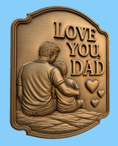 CNC & impression 3D relief Love You Dad avec père et fils, fichier STL très haute qualité