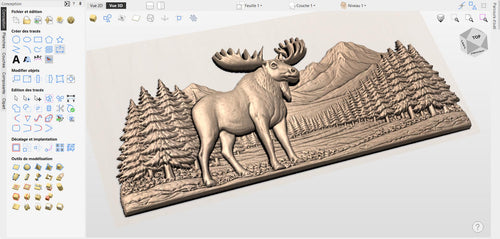 Fichier CNC pack 5 animaux sauvage, loup aigle cerf élan, bas-relief bois rustique, décoration murale, modèle gravure 3D STL