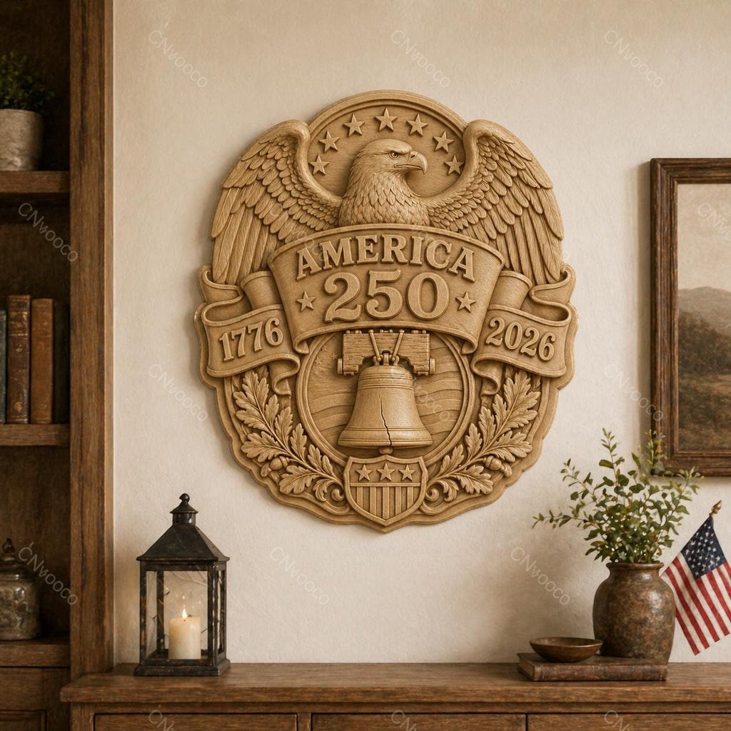 CNC- & 3D-Druckdatei Amerika 250 Bundle, 3 patriotische STL-Reliefs, USA Jubiläum 1776 2026