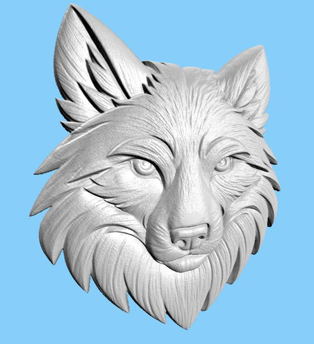 Fichier CNC tête de loup, bas-relief bois animal sauvage, décoration murale nature, sculpture bois, modèle gravure 3D STL