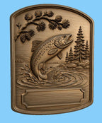 CNC & 3D-Reliefdruck Fisch Angeln im See, Datei für Holzgravur, hochwertiges STL, zum Personalisieren
