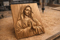 Fichier CNC & impression 3D Vierge Marie en prière – bas-relief Madonna pour sculpture bois, décoration murale chrétienne STL