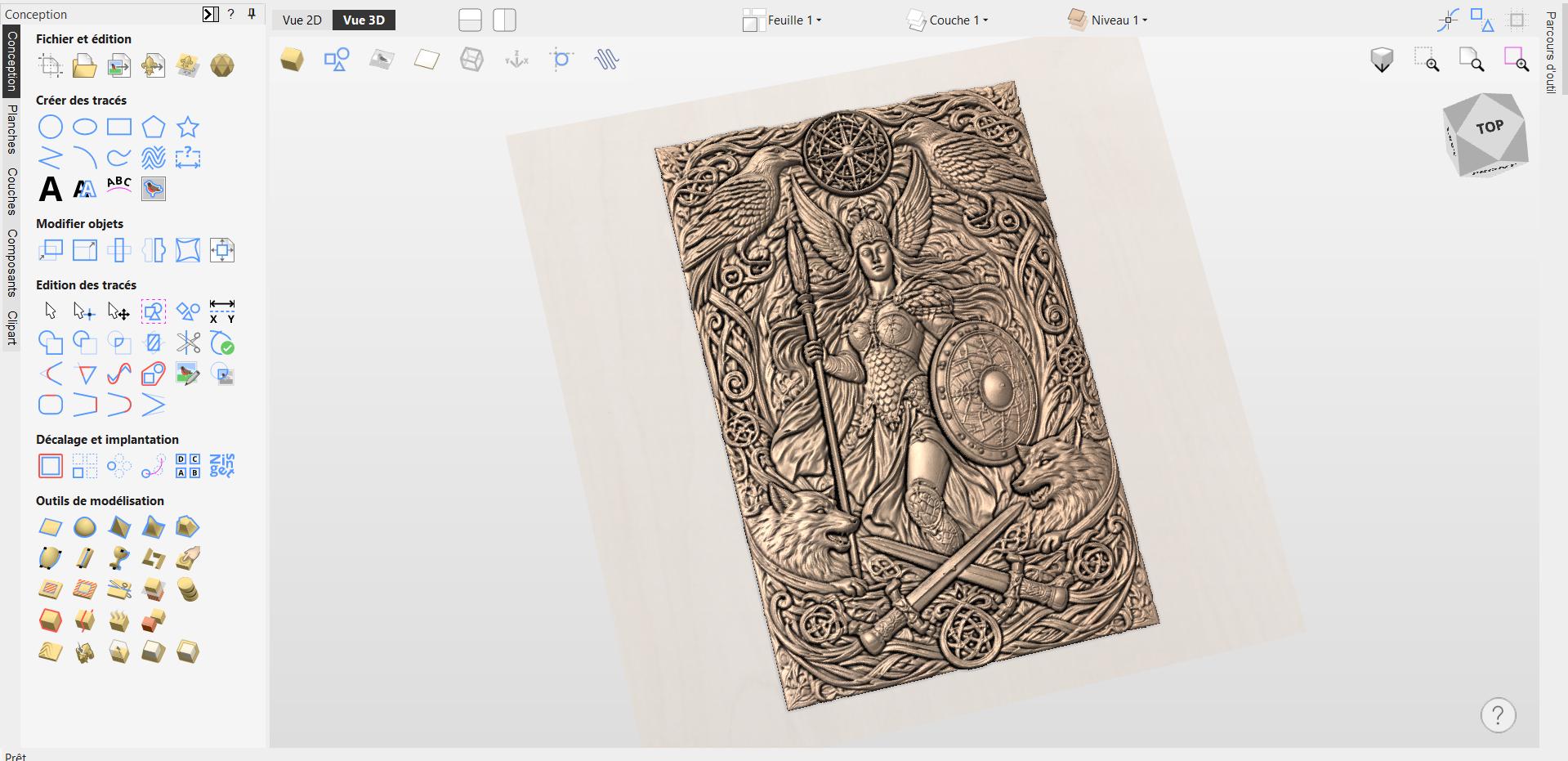 CNC-Datei Wikinger Walküre – Nordische Mythologie Basrelief für Holzskulptur, Wanddekoration STL