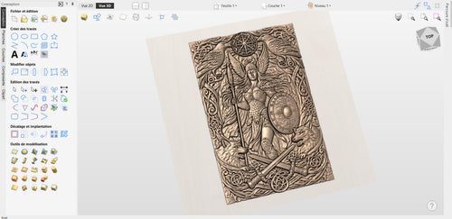 Fichier CNC Valkyrie viking – bas-relief mythologie nordique pour sculpture bois, décoration murale STL