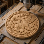 CNC & impression 3D colibri avec fleurs, STL de haute qualité pour sculpture bois et décoration murale