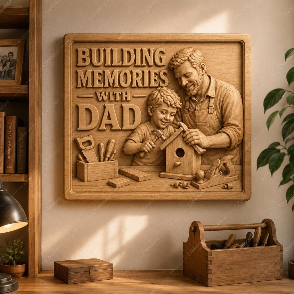 CNC & impression 3D relief Building Memories with Dad, fichier STL très haute qualité
