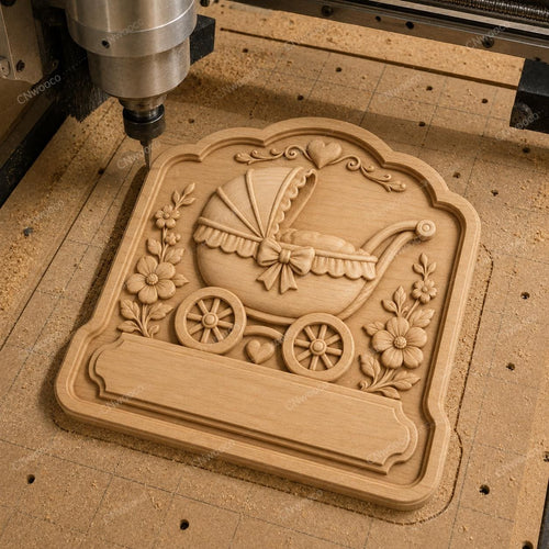 CNC & impression 3D relief landau bébé naissance, fichier pour gravure bois, STL de haute qualité, à personnaliser