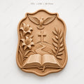 CNC & impression 3D relief Bible ouverte avec croix et colombe, fichier STL très haute qualité