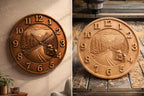 Fichier CNC horloge moto Route 66, bas-relief bois biker, décoration murale garage, sculpture mécanique, modèle gravure 3D STL