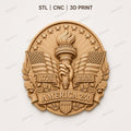 CNC & impression 3D America 250 torche de la liberté, relief patriotique USA 1776 2026 STL haute qualité