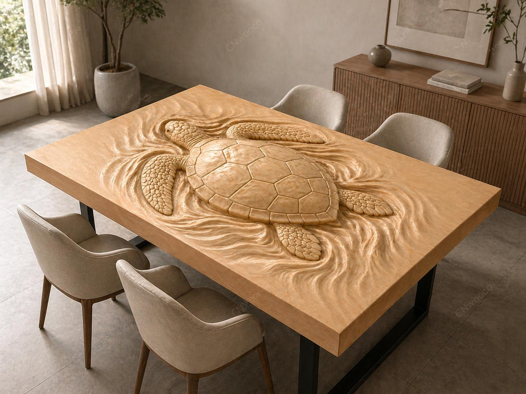 CNC-Datei Meeresschildkröte – Ozean-Tierrelief für Holzskulptur, Wanddekoration und Meeresleben STL