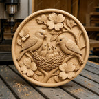 CNC & impression 3D relief famille d’oiseaux au nid, fichier STL très haute qualité