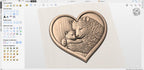 Fichier CNC cœur famille ours – bas-relief mère et ourson pour sculpture bois, décoration murale nature STL