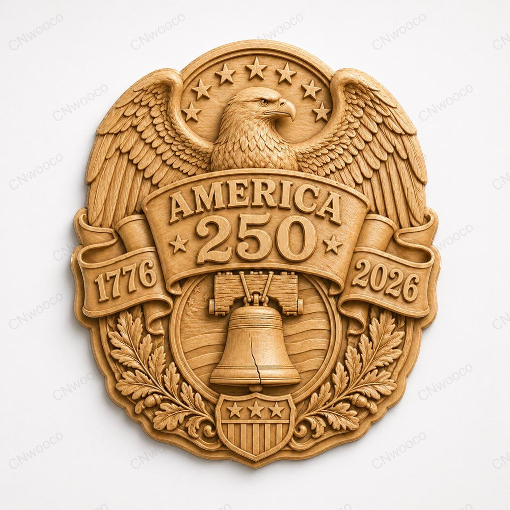 CNC- & 3D-Druckdatei Amerika 250 Bundle, 3 patriotische STL-Reliefs, USA Jubiläum 1776 2026