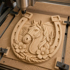 CNC & impression 3D cheval avec fer à cheval STL, relief western ranch pour sculpture bois
